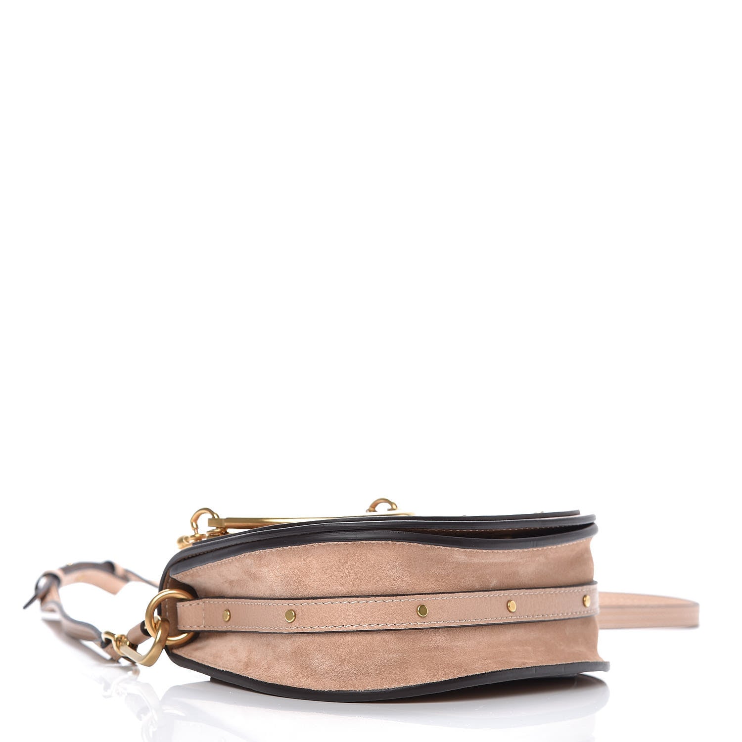 Chloe Calfskin Suede Small Nile Bracelet Bag Biscotti Beige 4 of 9