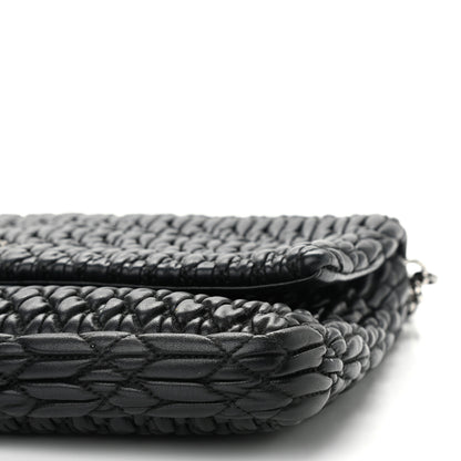 Miu Miu Nappa Matelasse Crystal Flap Clutch Black 9 of 12