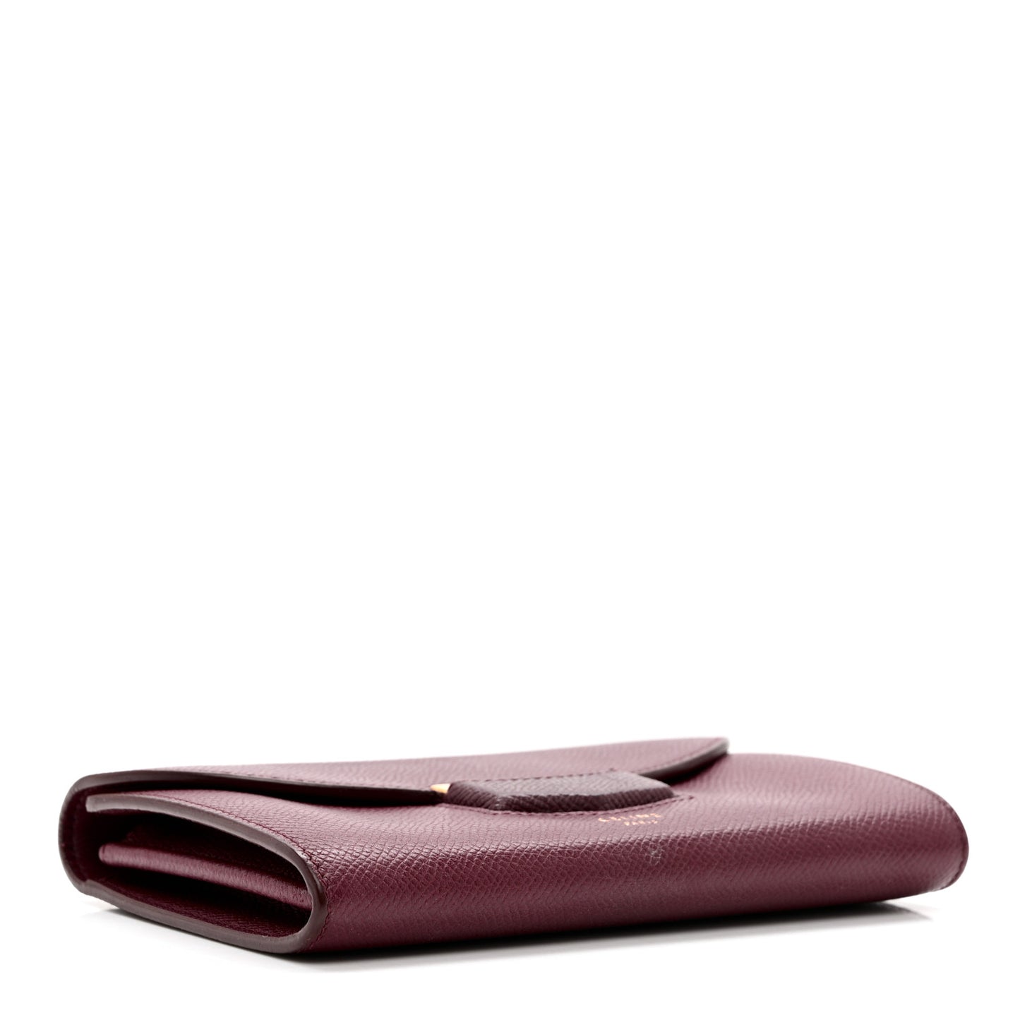 Grained Calfskin Medium Trotteur Multifunction Flap Wallet Plum