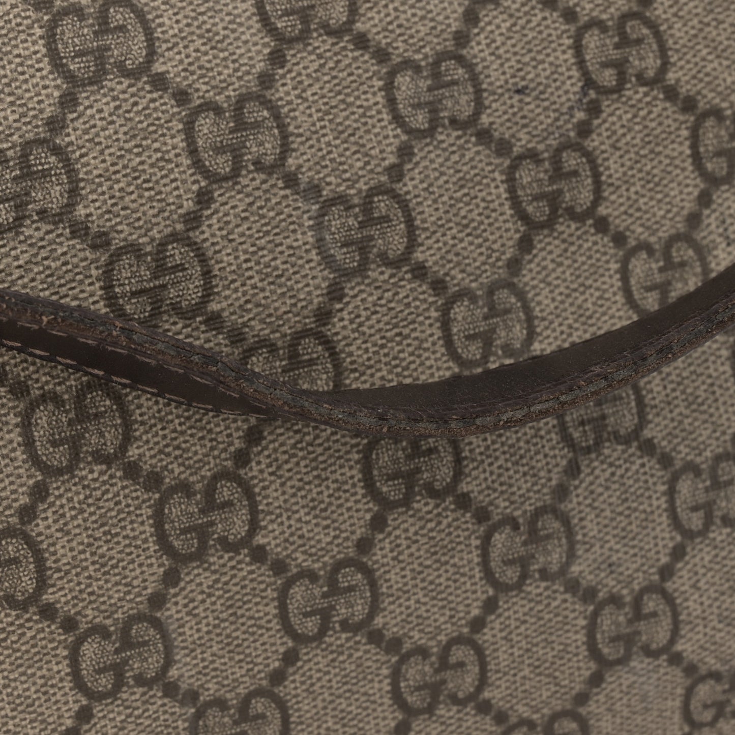 GG Supreme Monogram Medium Zippered Shopping Tote Dark Brown