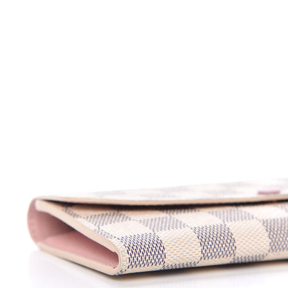 Louis Vuitton Damier Azur Emilie Wallet Rose Ballerine 7 of 10