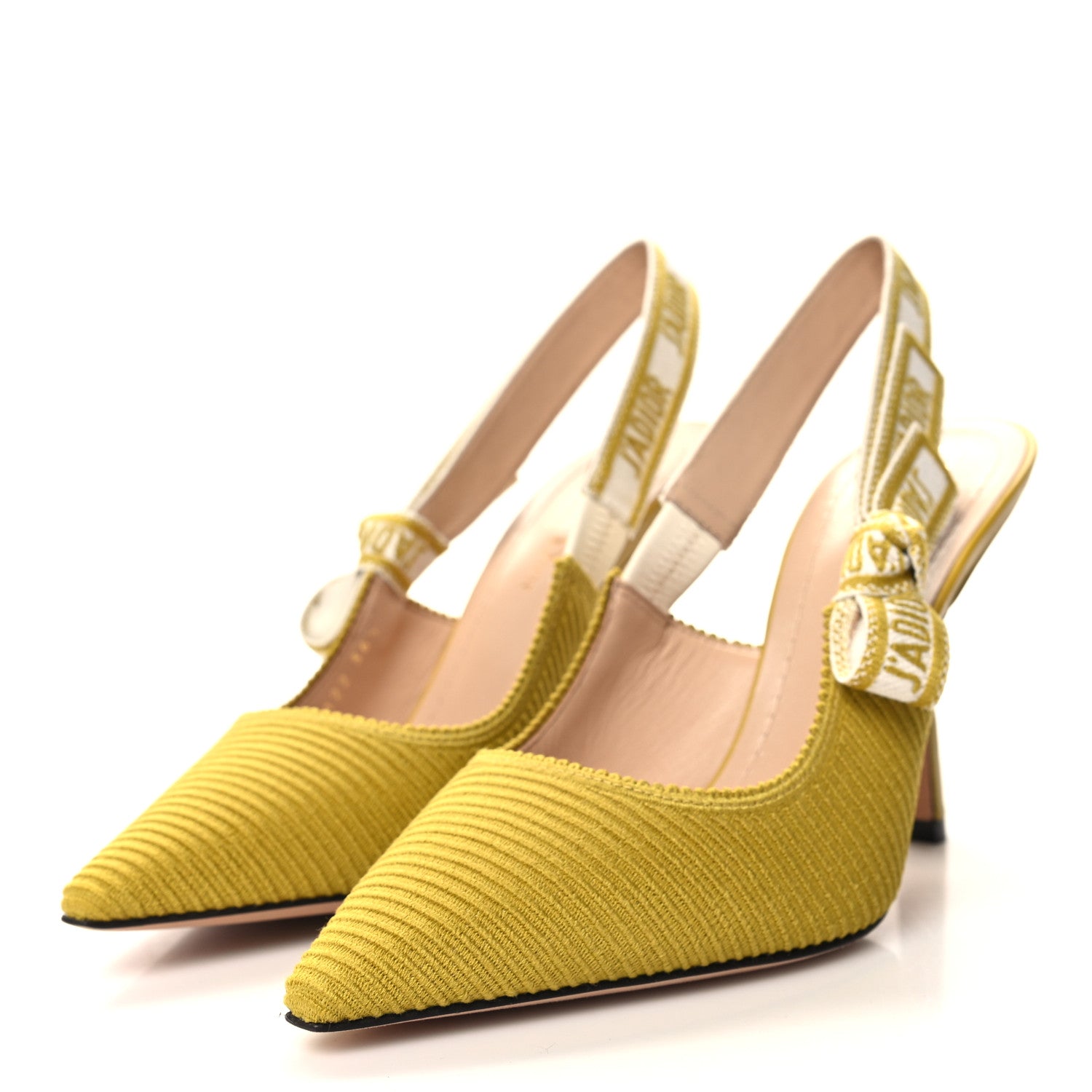 Christian Dior Technical Canvas Ribbon J'Adior Slingback 100mm Pumps 36.5 Dark Saffron 3 of 9