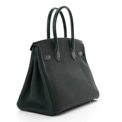 Hermes Togo Matte Alligator Birkin Touch 30 Vert Cypress 3 of 12