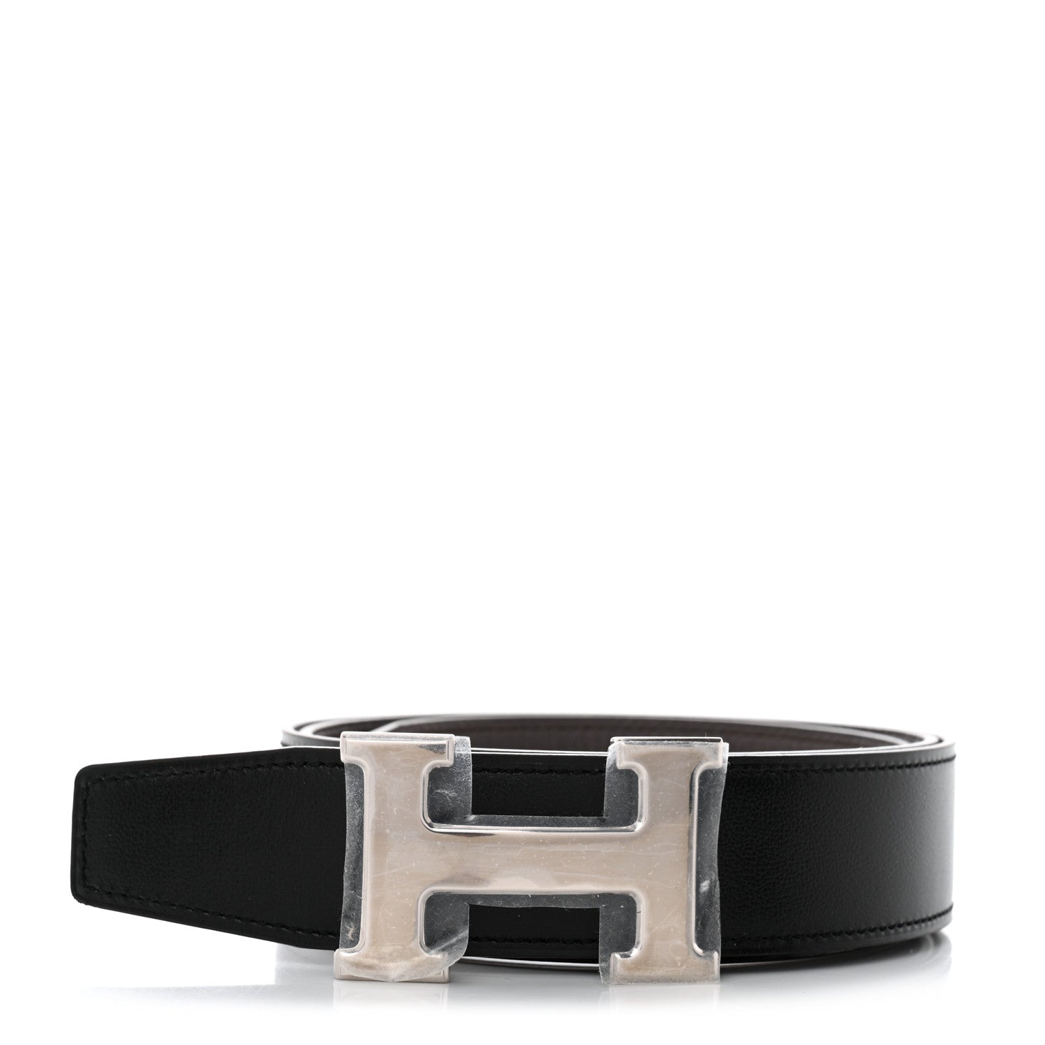 Hermes Box Togo 32mm H Belt 90 Black Chocolate 1 of 10