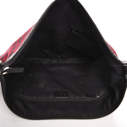 Gucci Denim Monogram Large Half Moon Hobo Red 5 of 10