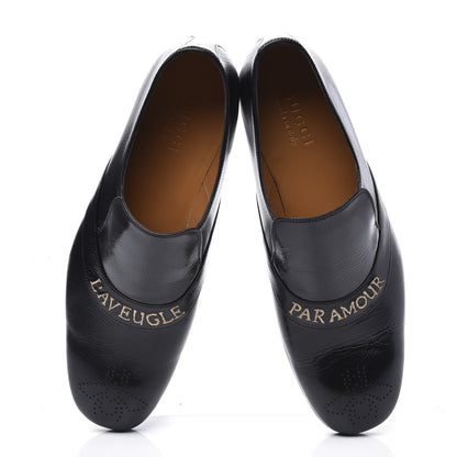 Gucci Goatskin L'Aveugle Par Amour Mens Donnie Loafers 7.5 Black 5 of 11