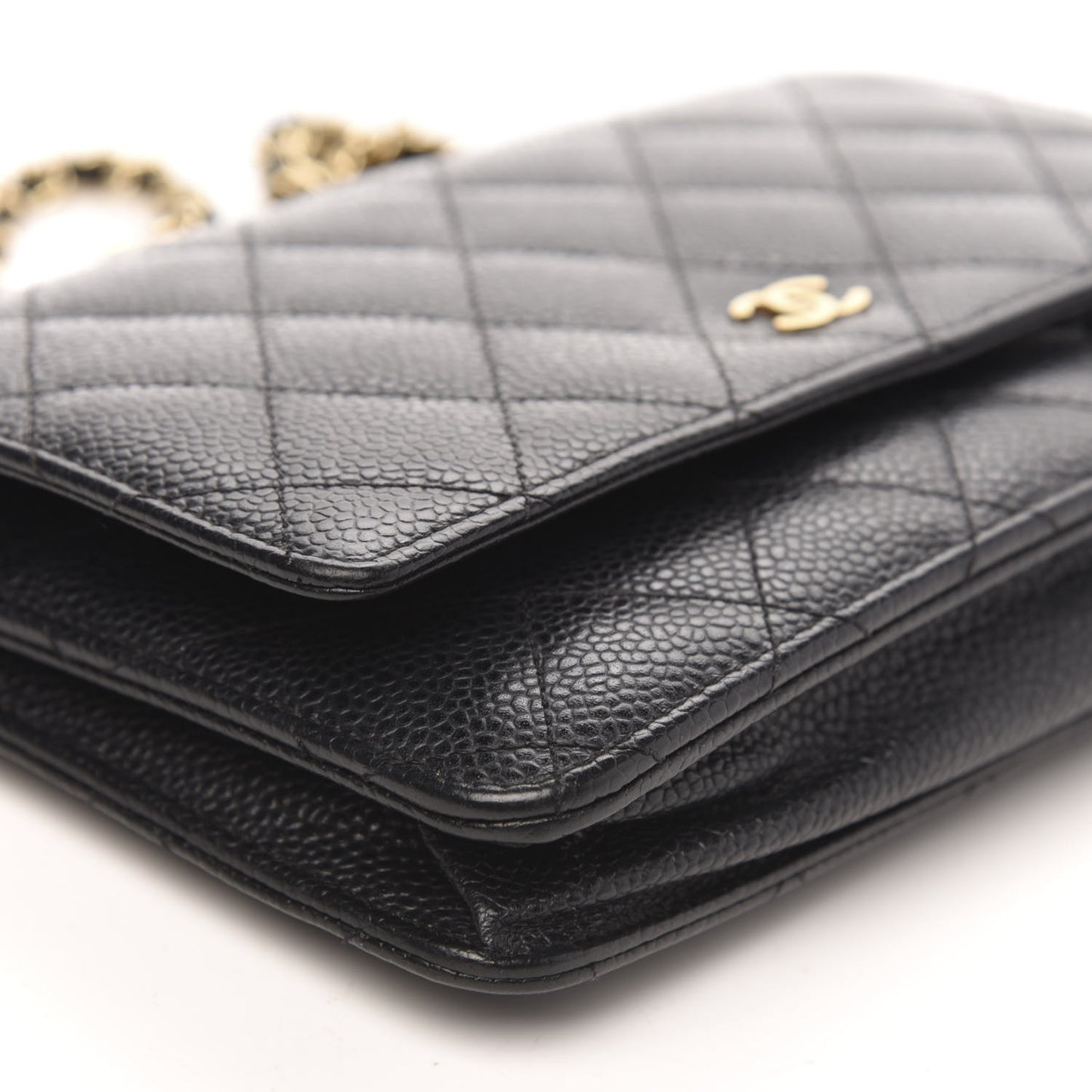 Caviar Quilted Wallet On Chain WOC Black