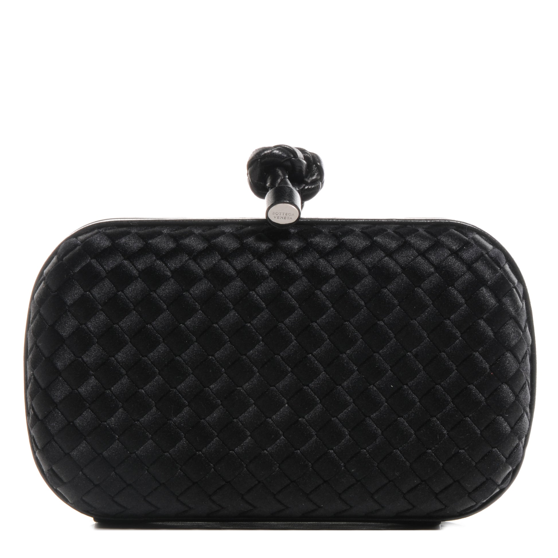Bottega Veneta Satin Knot Clutch Nero Black 1 of 7
