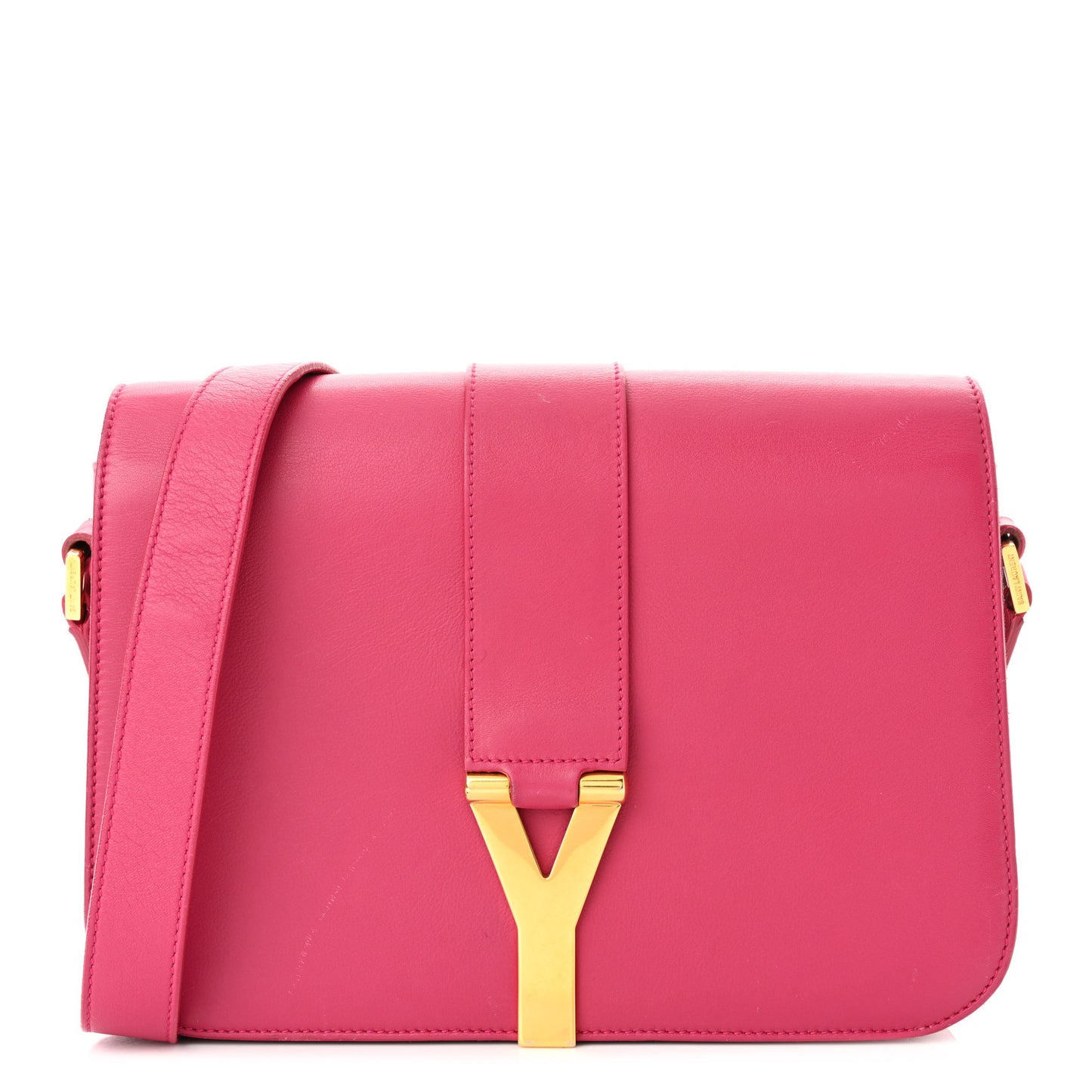 Calfskin Classic Y Satchel Fuchsia
