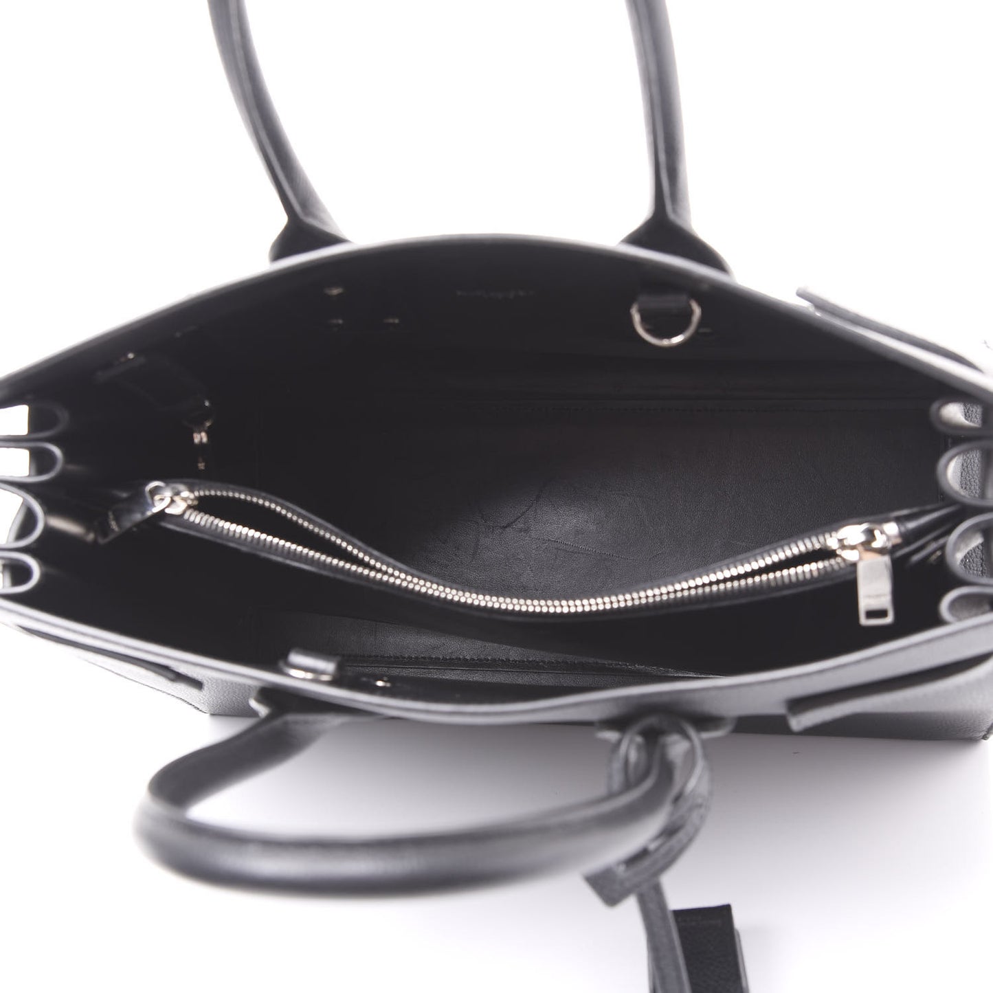 Grained Calfskin Small Sac De Jour Black