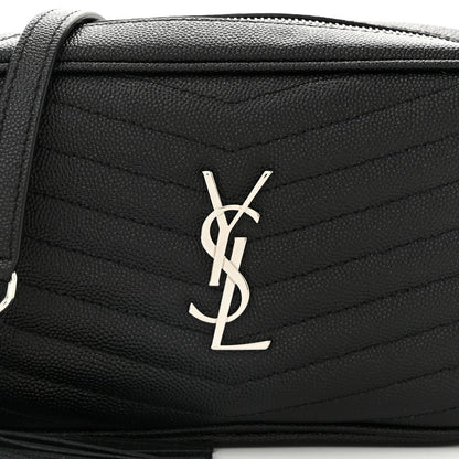 Saint Laurent Grain De Poudre Matelasse Monogram Mini Lou Camera Bag Black 8 of 10