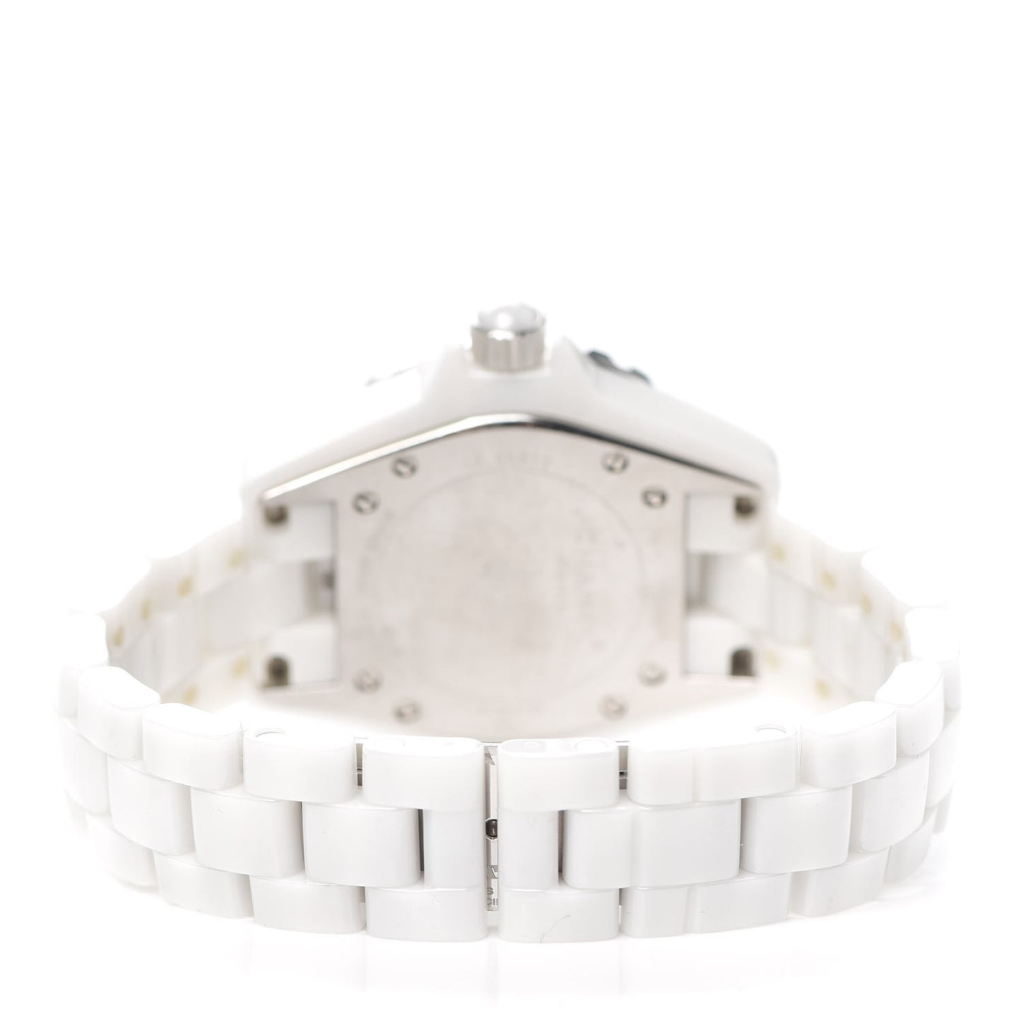 Stainless Steel Ceramic Diamond 33mm J12 Quartz Watch White