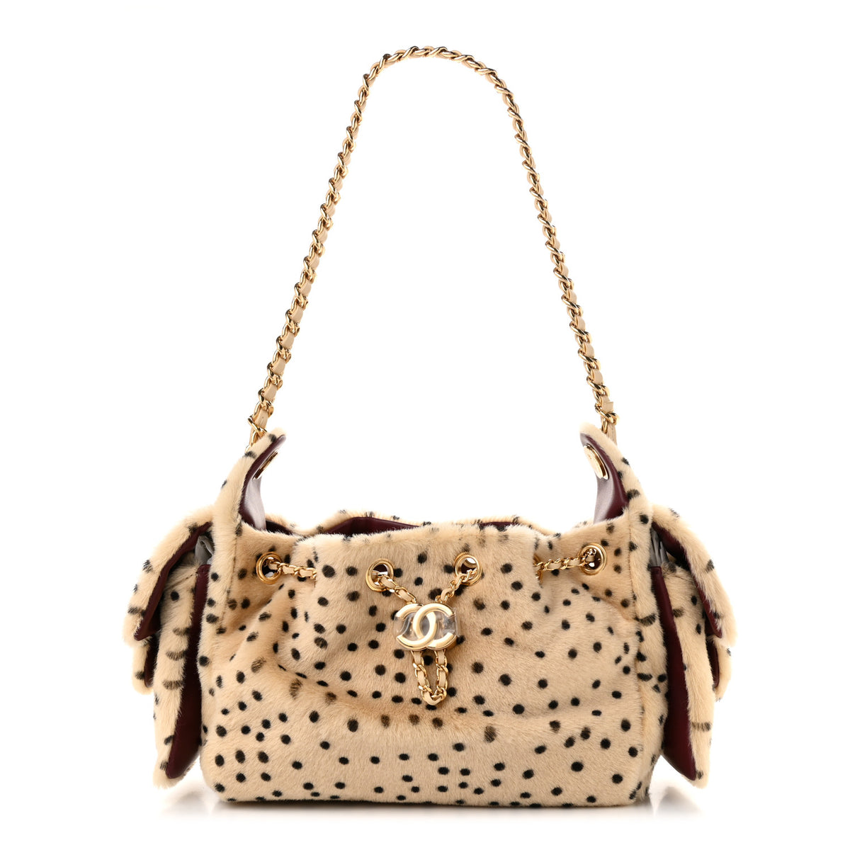 Chanel Pony Hair Mini Chanel 25 Handbag Beige Black 1 of 21