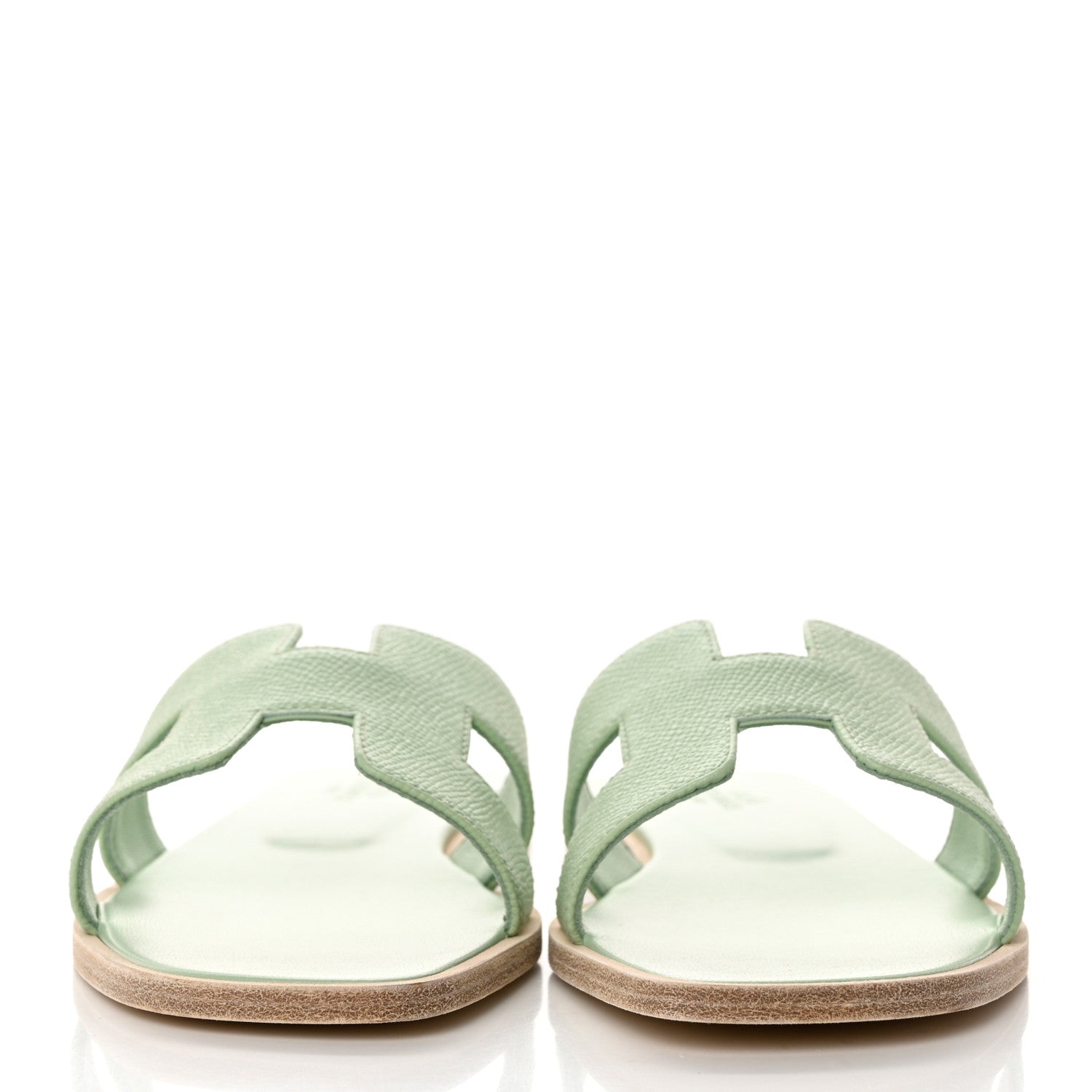 Hermes Epsom Oran Sandals 38 Vert Jade 38 Vert Jade 2 of 9