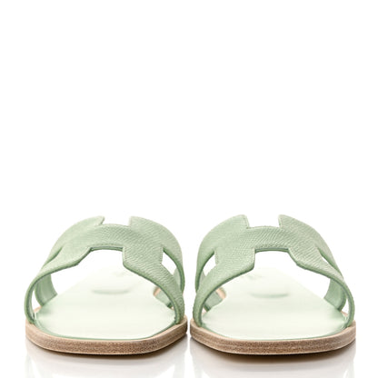 Hermes Epsom Oran Sandals 38 Vert Jade 38 Vert Jade 2 of 9