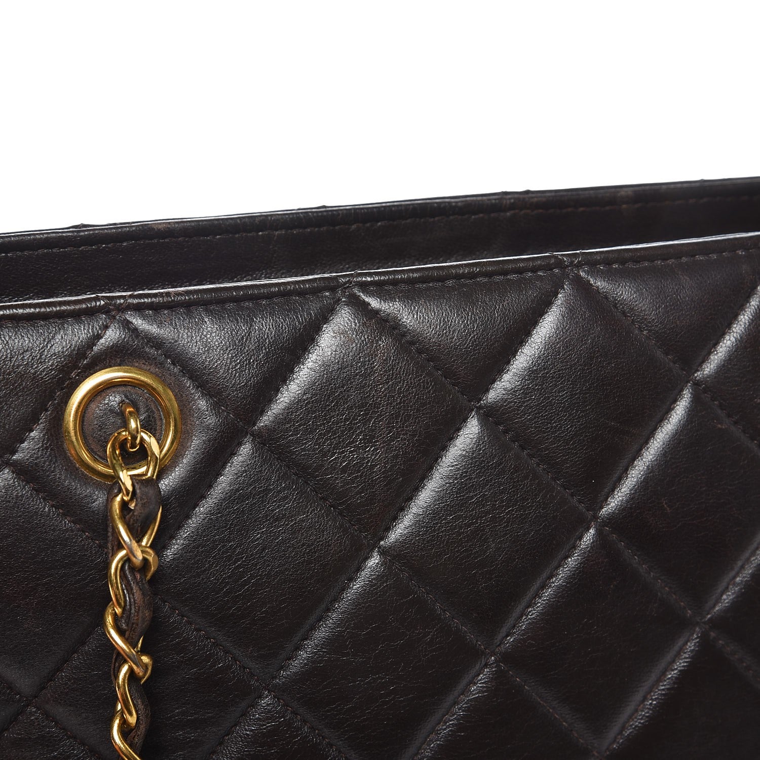 Chanel Lambskin Quilted Shoulder Bag Dark Brown 15 of 15