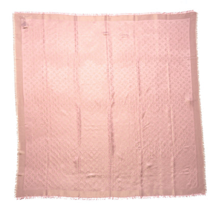 Louis Vuitton Silk Wool Monogram Shine Shawl Rose 1 of 6