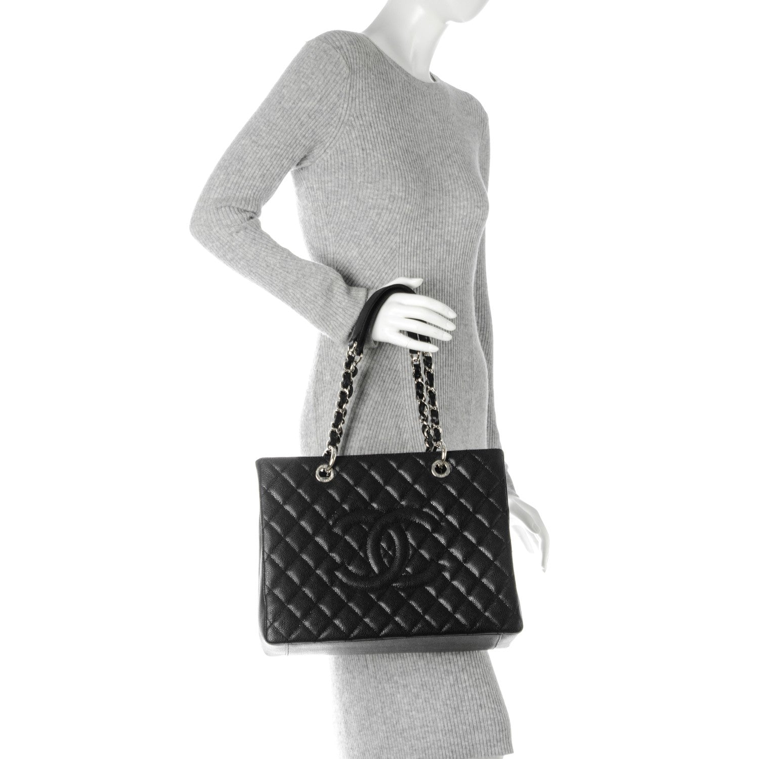 Chanel Caviar Quilted Grand Shopping Tote GST Black 2 of 7