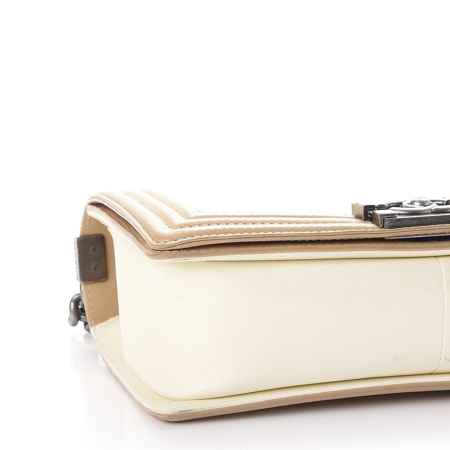 Chanel Lambskin Quilted Medium Boy Flap Ivory Havana Beige 10 of 13