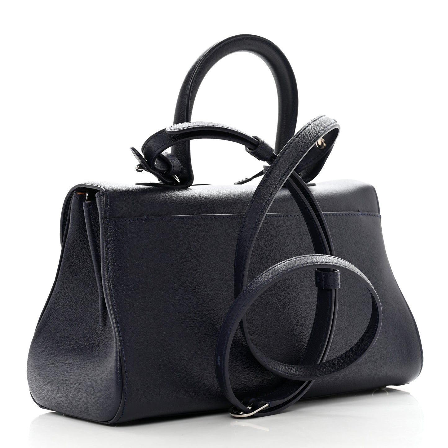 Calfskin Mini Brillant East West Satchel Navy