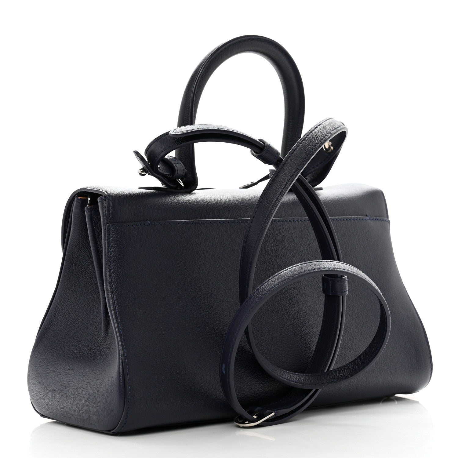 Delvaux Calfskin Mini Brillant East West Satchel Navy 3 of 11