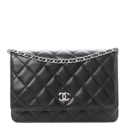 Chanel Lambskin Quilted Wallet On Chain WOC Black 1 of 10