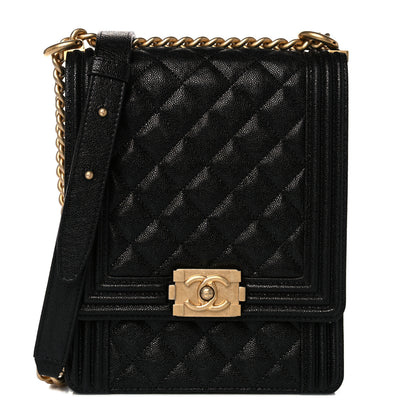 Chanel Caviar Quilted North South Boy Flap Black 1 of 10