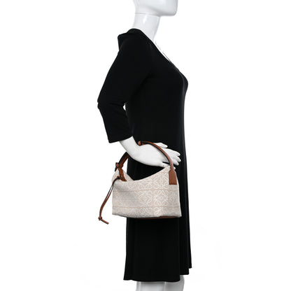 Loewe Jacquard Anagram Calfskin Small Cubi Bag Ecru Tan 2 of 9