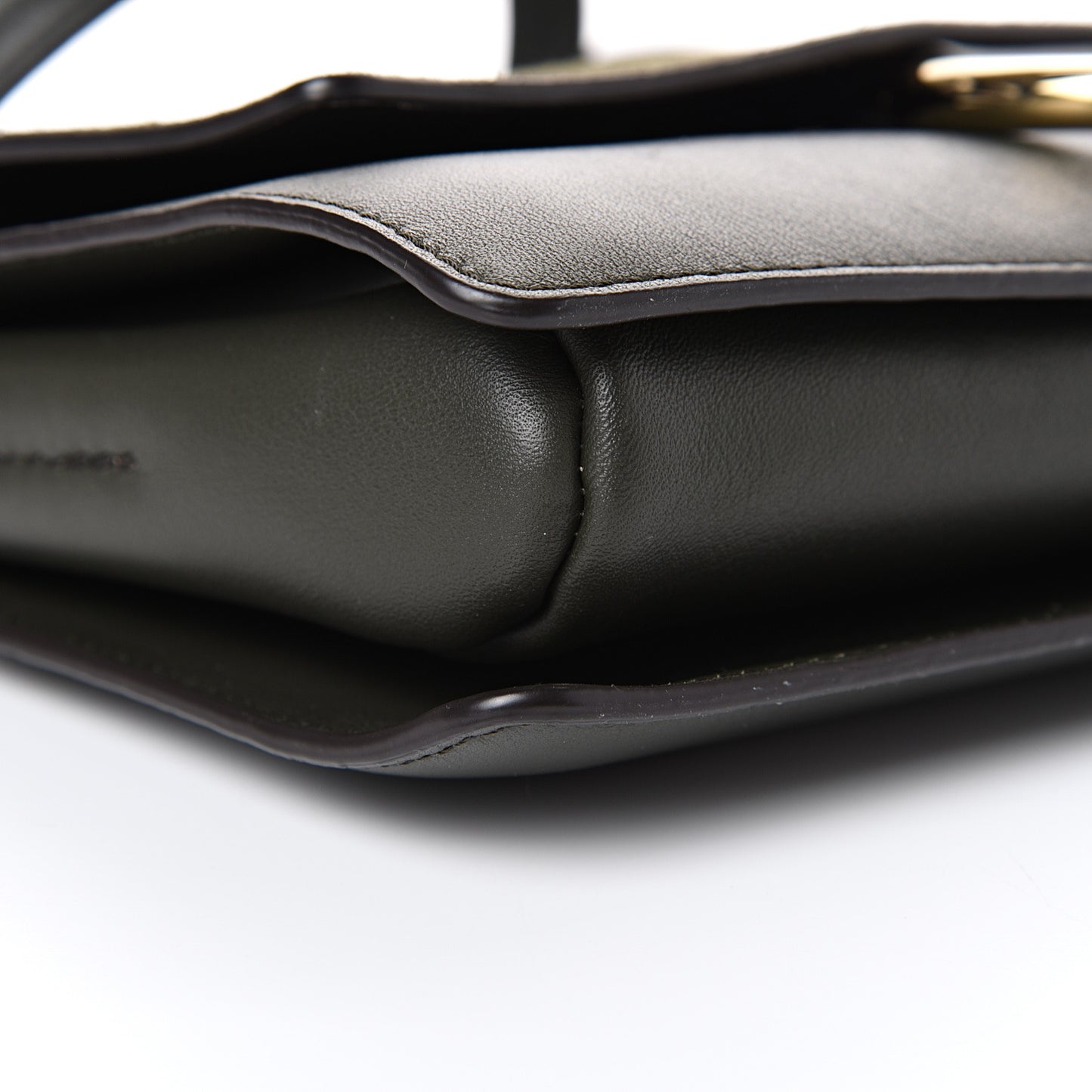 Suede Calfskin Small Faye Shoulder Bag Deep Forest