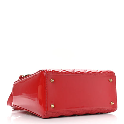 Christian Dior Patent Cannage Medium Lady Dior Red 4 of 11