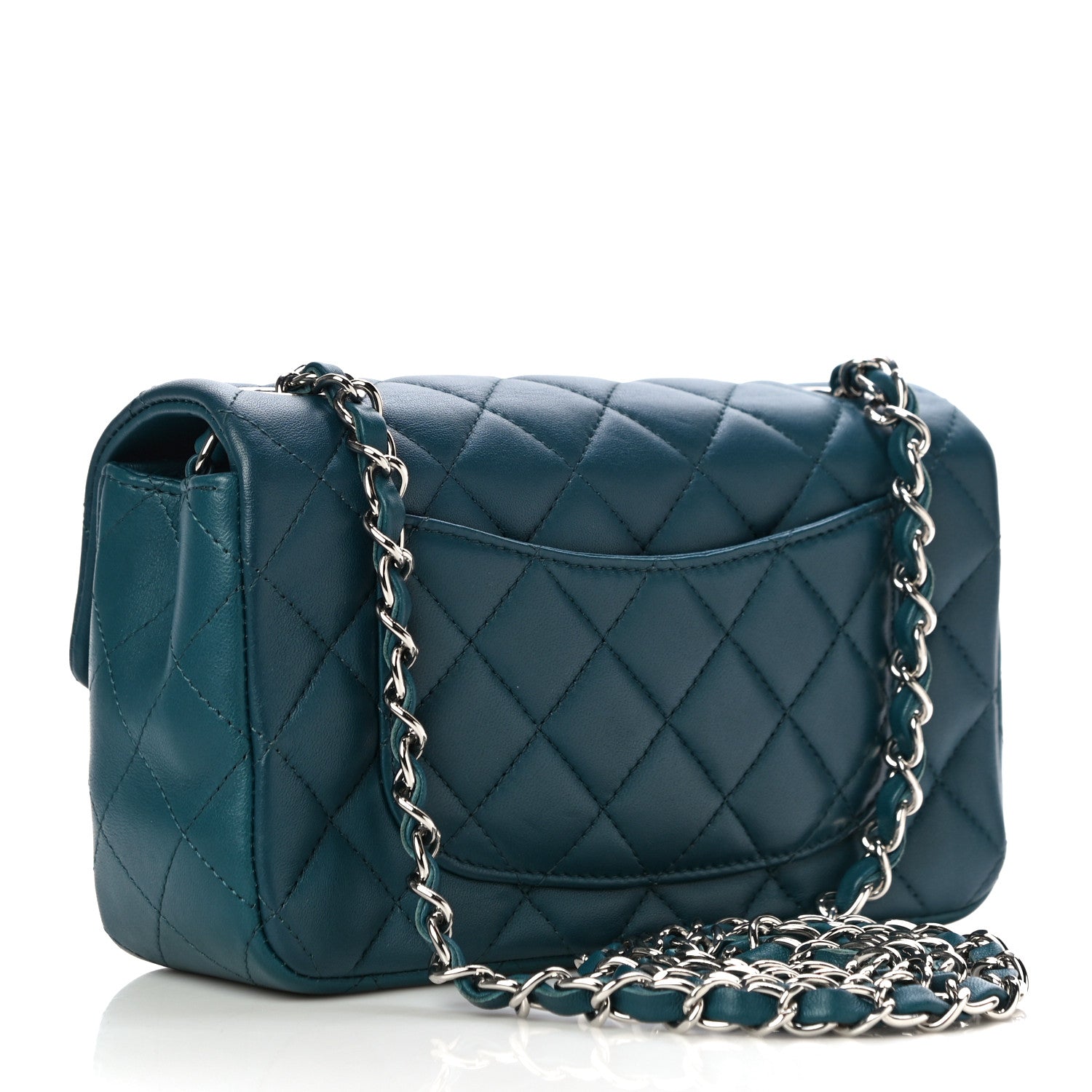 Chanel Lambskin Quilted Mini Rectangular Flap Dark Blue 3 of 11