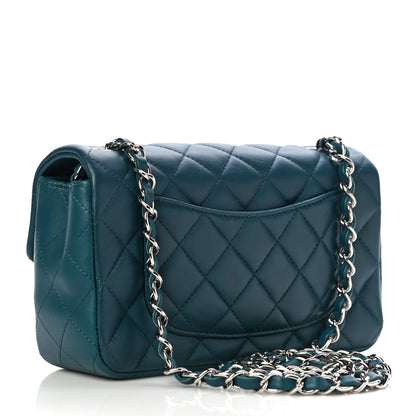 Chanel Lambskin Quilted Mini Rectangular Flap Dark Blue 3 of 11