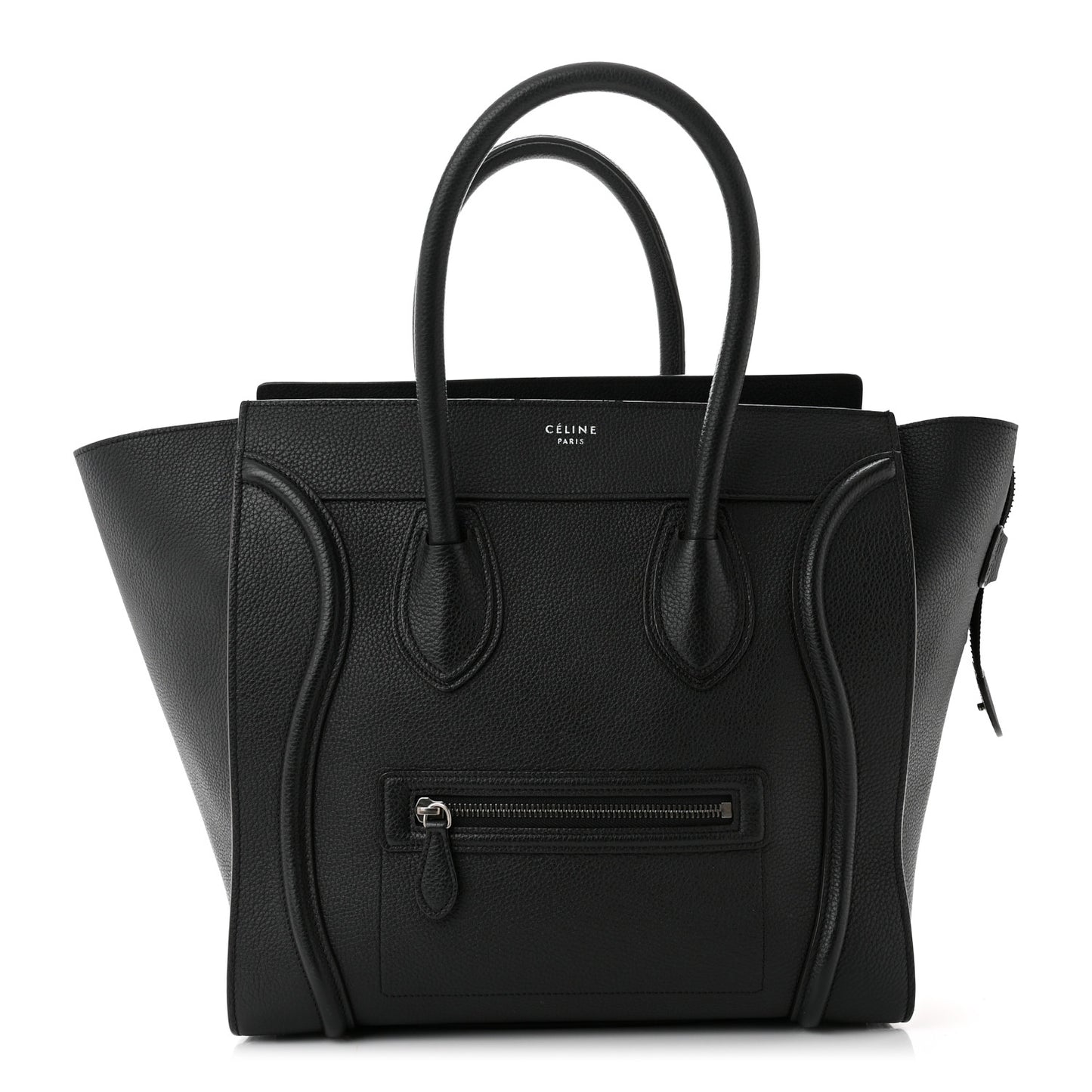 Drummed Calfskin Mini Luggage Black
