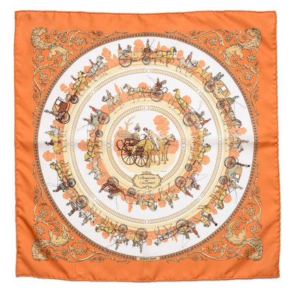 Hermes Silk La Promenade De Longchamps Pocket Square Scarf 1 of 6
