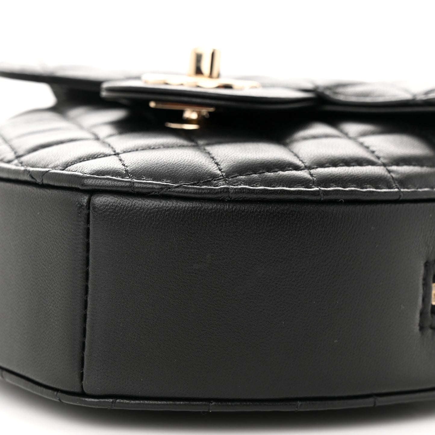 Lambskin Quilted CC In Love Heart Bag Black