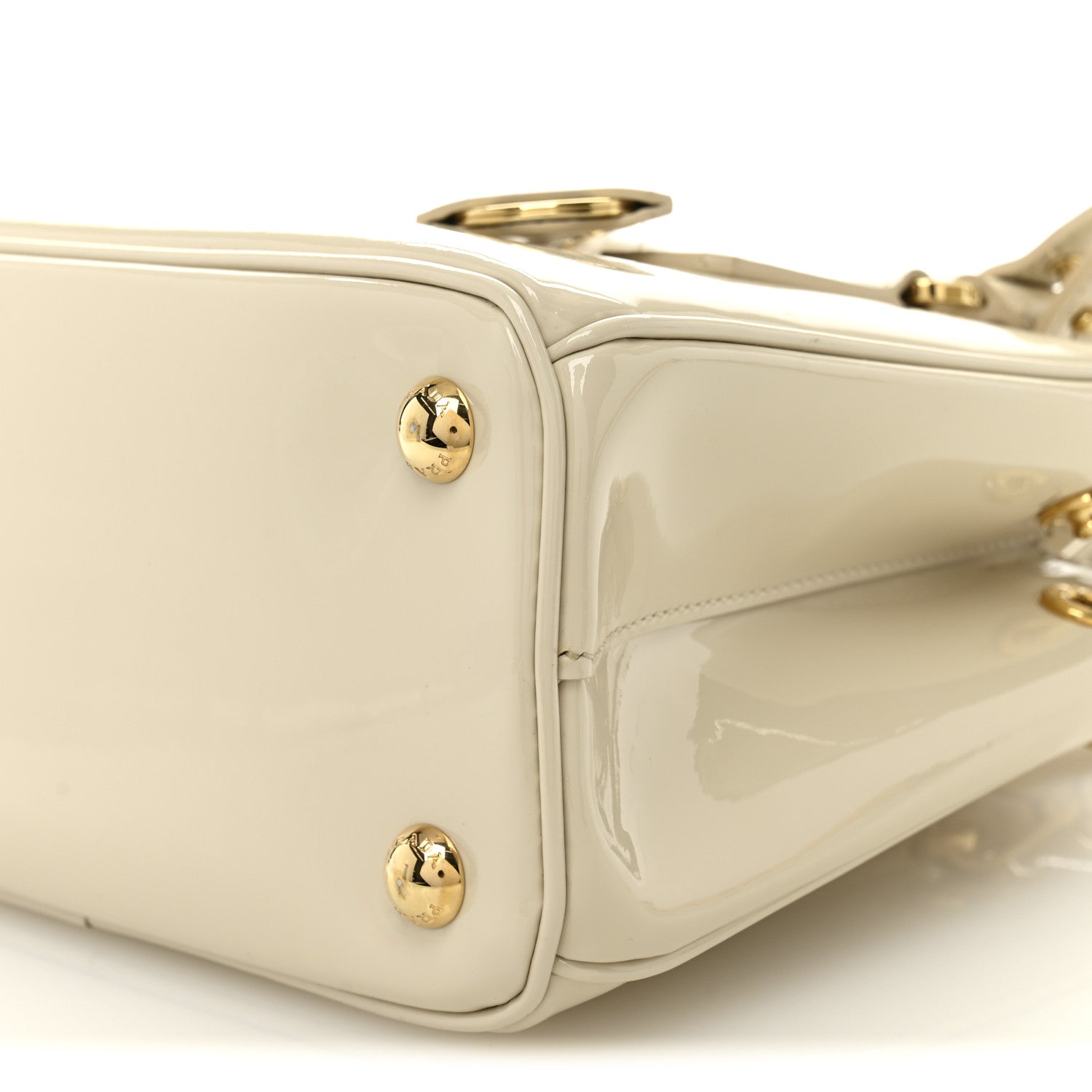 Prada Vernice Mini Galleria Double Zip Tote Avorio 9 of 10