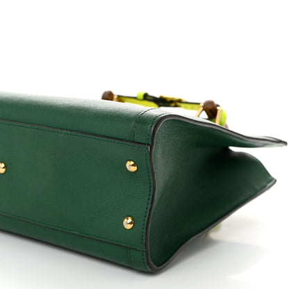 Gucci Wonka Grain Calfskin Small Diana Tote Bag Green Yellow Fluo 10 of 14