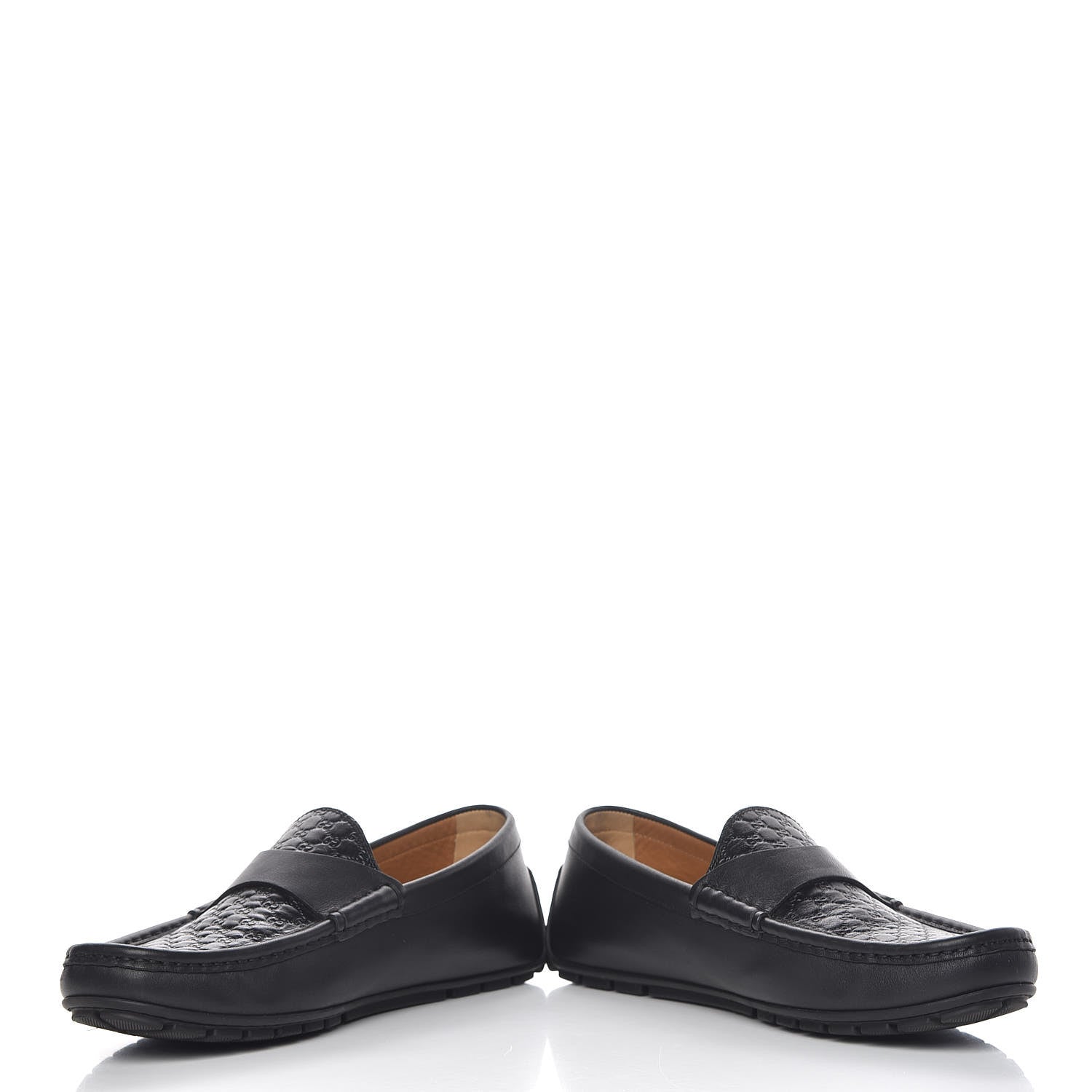 Gucci Guccissima Calfskin Mens Driver Loafers 7 Black 16 of 19