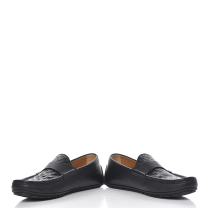 Gucci Guccissima Calfskin Mens Driver Loafers 7 Black 16 of 19