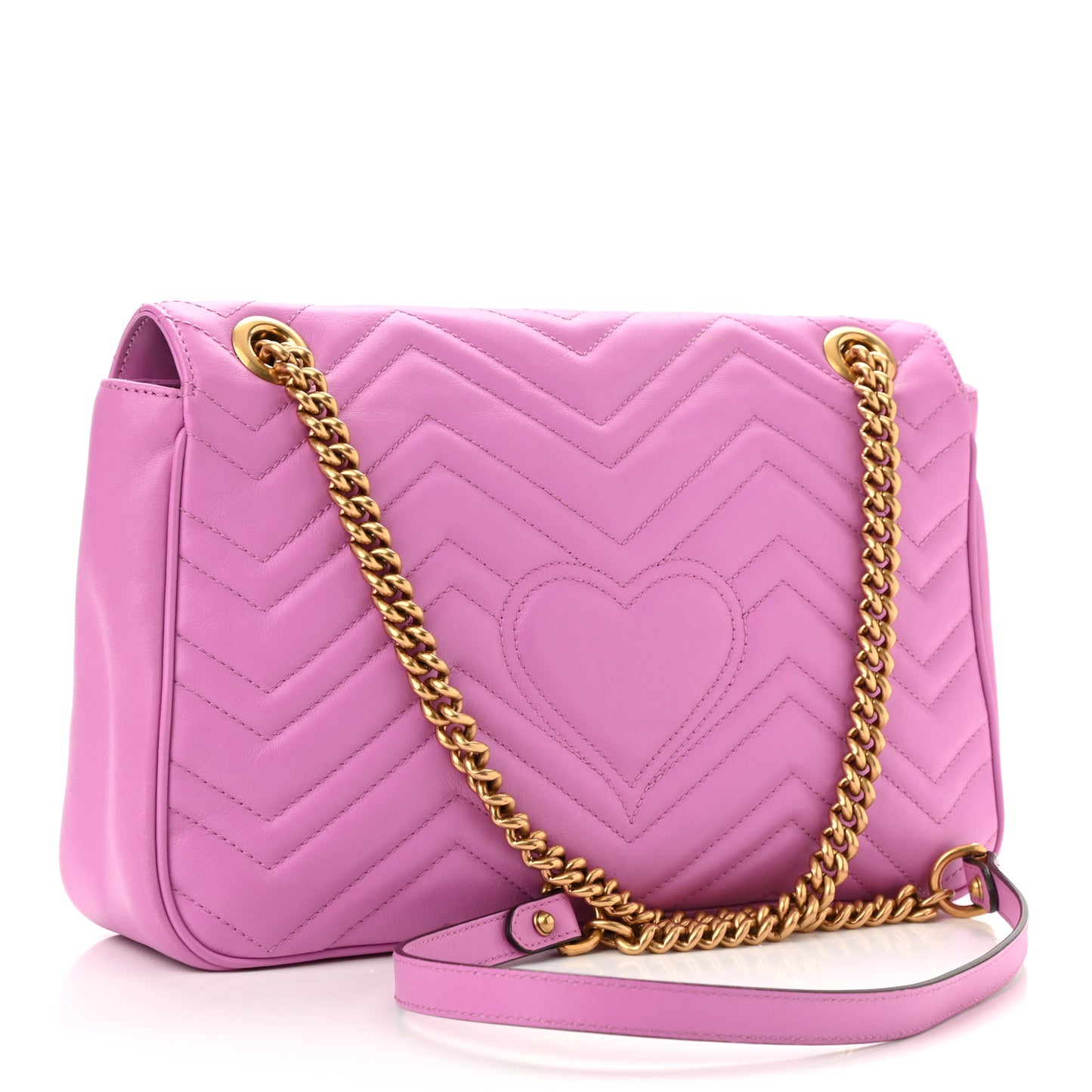 Calfskin Matelasse Medium GG Marmont Shoulder Bag Candy Mousse