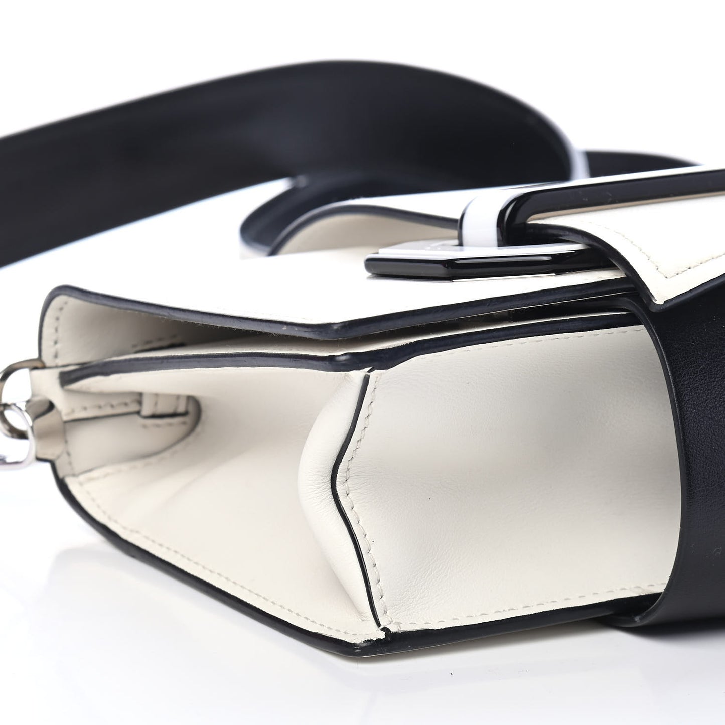 City Calf Plex Ribbon Bag White Black