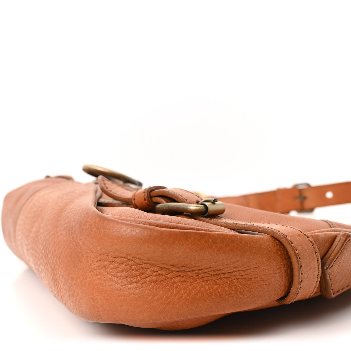 Grainy Calfskin Shoulder Bag Brown