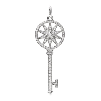 Tiffany Platinum Diamond Star Key Pendant 1 of 4