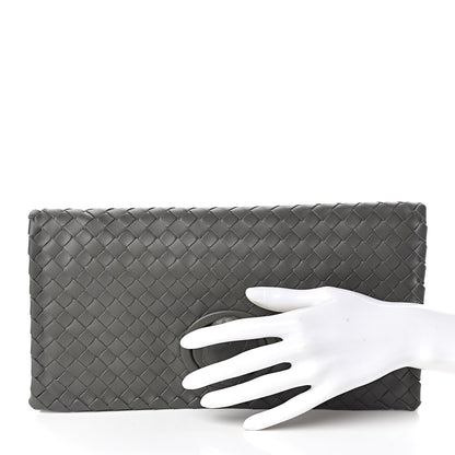 Bottega Veneta Nappa Intrecciato Turnlock Clutch Grey 2 of 8
