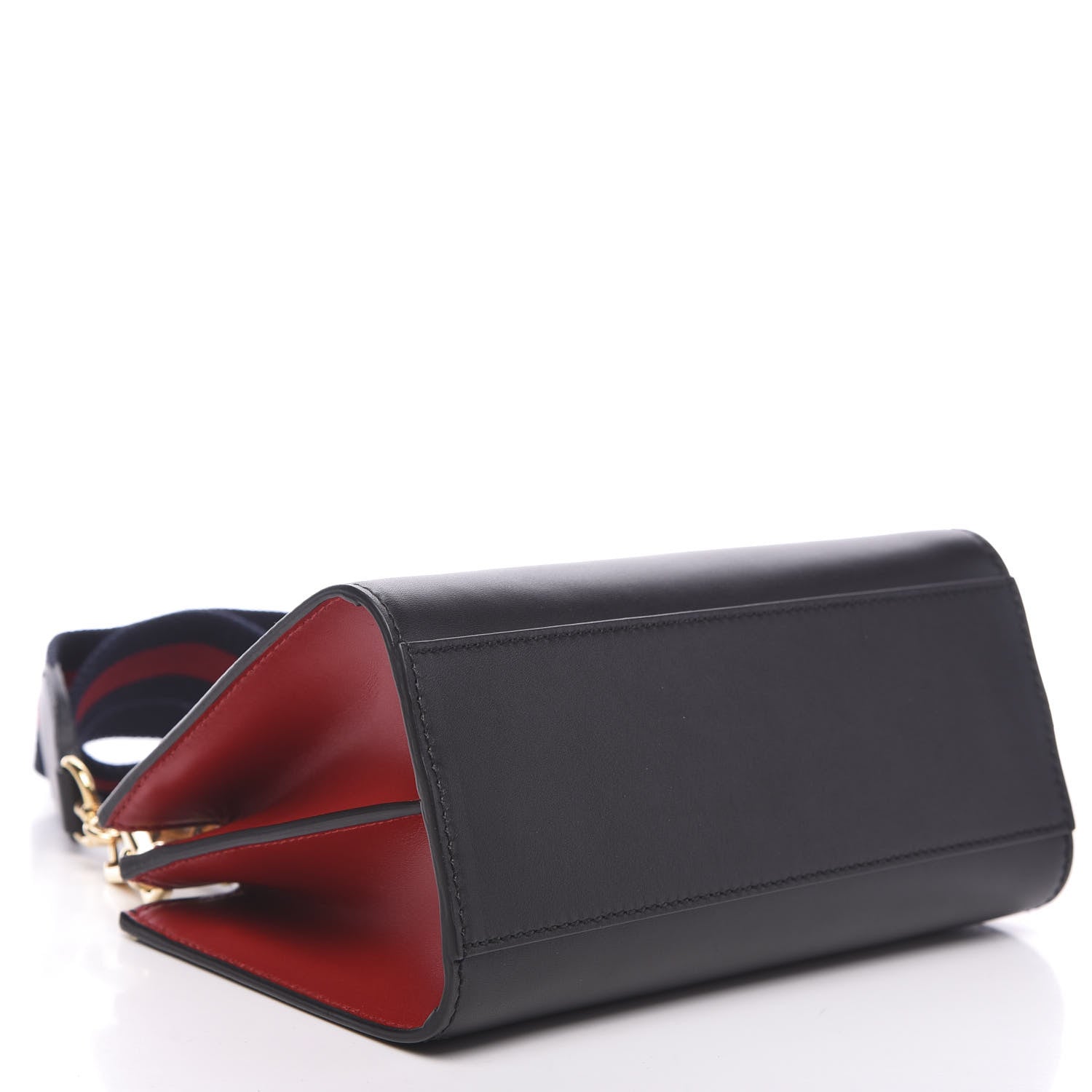 Gucci Nappa Bamboo Web Mini Nymphaea Top Handle Bag Black 3 of 9