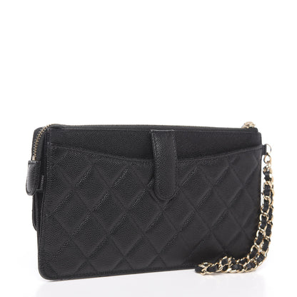 Chanel Caviar Quilted Classic Pouch With Handle Black 2 of 7