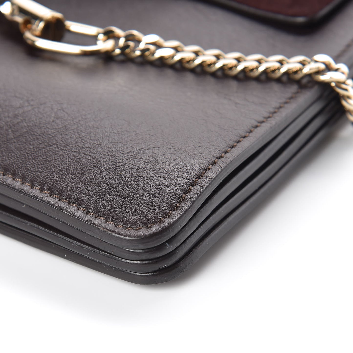 Calfskin Suede Medium Faye Shoulder Bag Carbon Brown