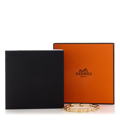 Hermes 18K Yellow Gold Diamond PM Kelly Chaine Bracelet SH 4 of 4