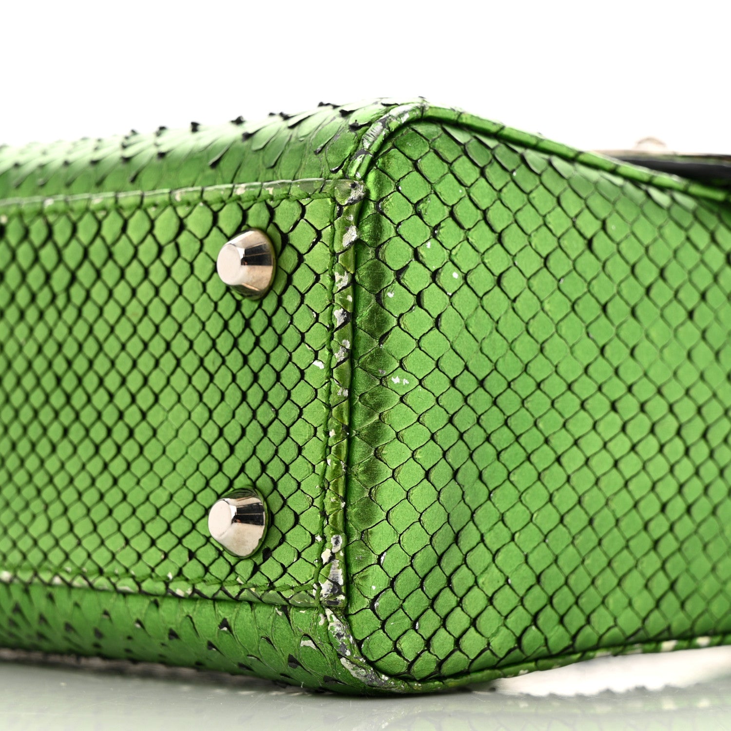 Christian Dior Metallic Snakeskin Mini Lady Dior Green 10 of 20