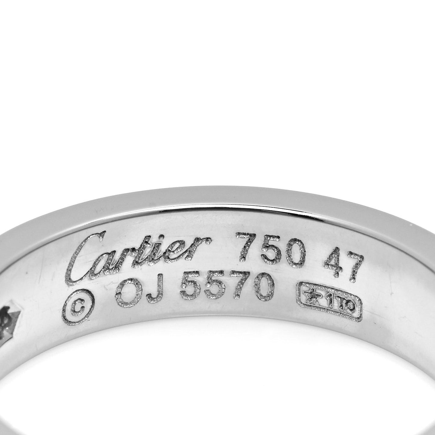 18K White Gold Diamond 4mm LOVE Wedding Band Ring 47 4